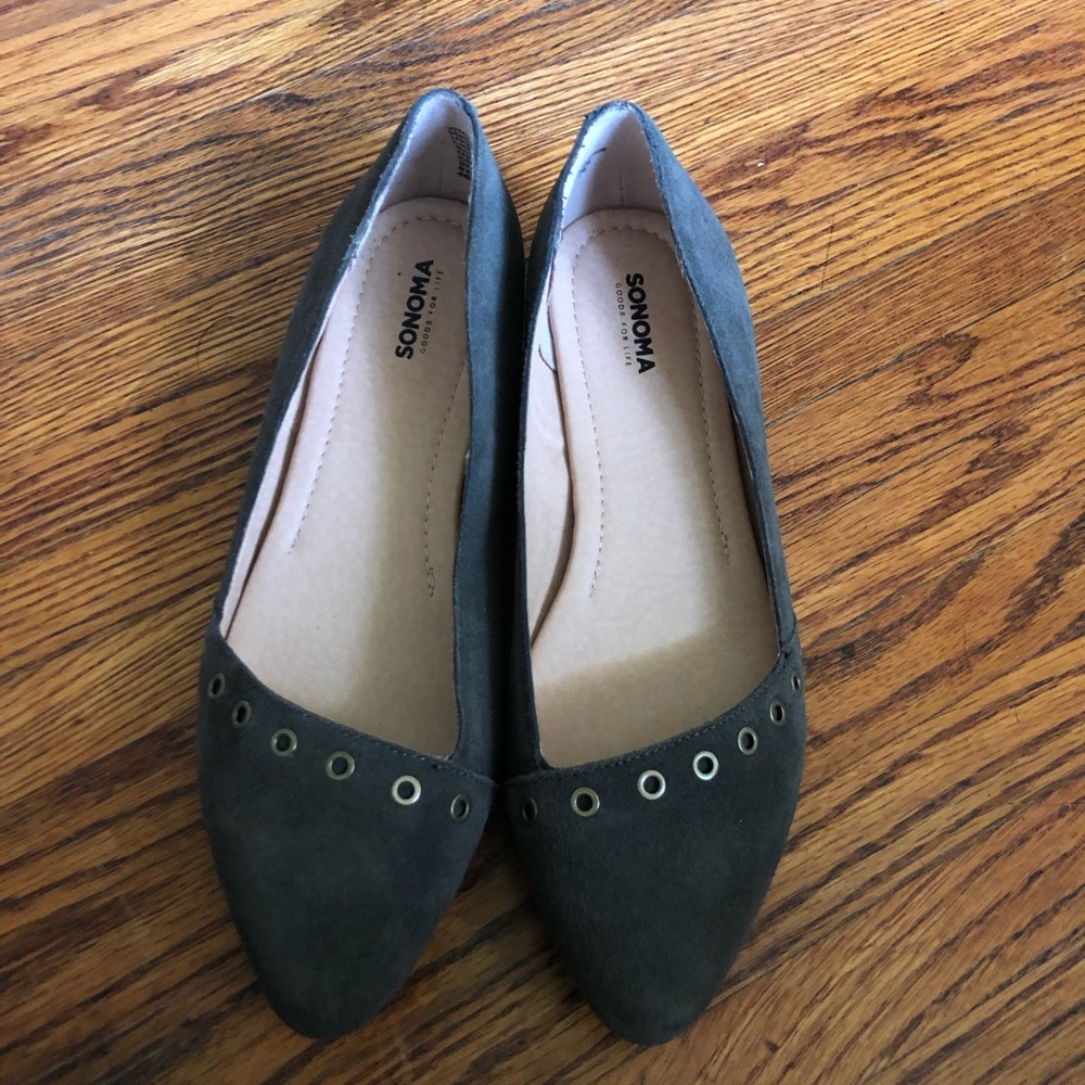 Faux suede flats